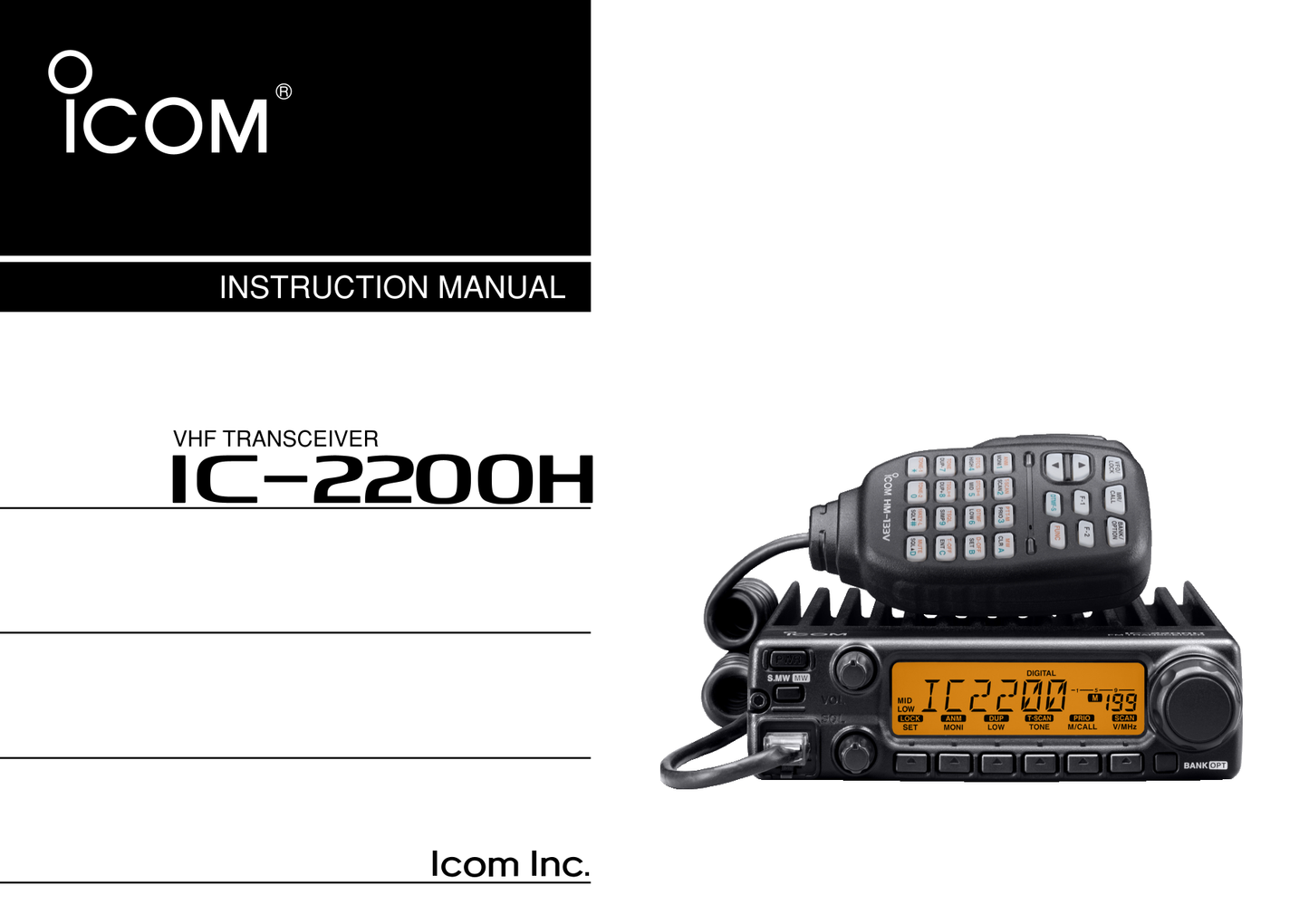 Icom IC-2200H VHF Transceiver Owner/ User Manual (Pages: 108)