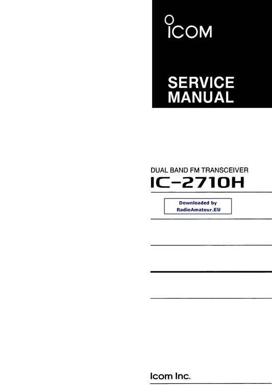 Icom IC-2710 H Dual Band Transceiver Service Manual (Pages: 70)