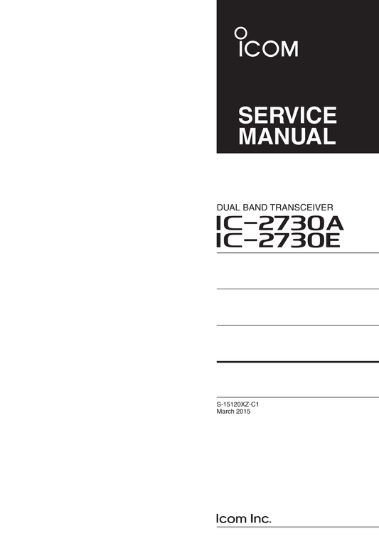 Icom IC-2730 A & E Dual Band Transceiver Service Manual (Pages: 55)