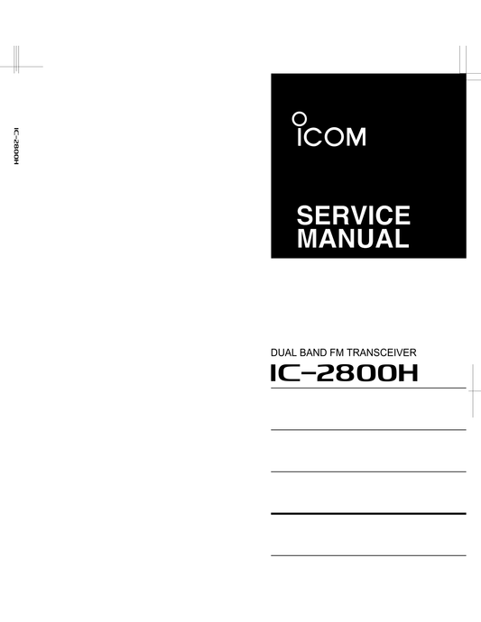 Icom IC-2800 H Dual Band Transceiver Service Manual (Pages: 50)