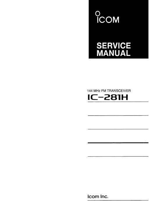 Icom IC-281 H FM Transceiver Service Manual (Pages: 42)