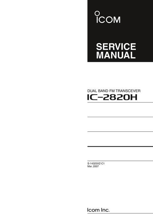 Icom IC-2820 H Dual Band Transceiver Service Manual (Pages: 55)