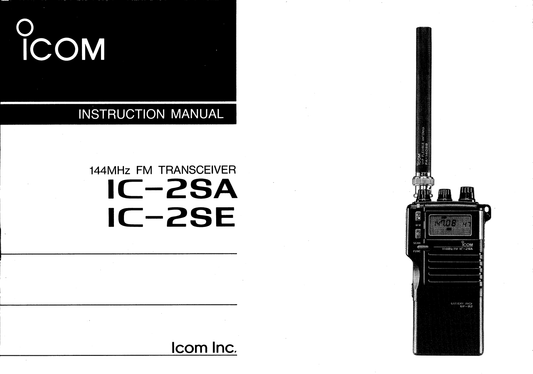 Icom IC-2 SA & IC-3 FM Transceiver Owner/ User Manual (Pages: 24)