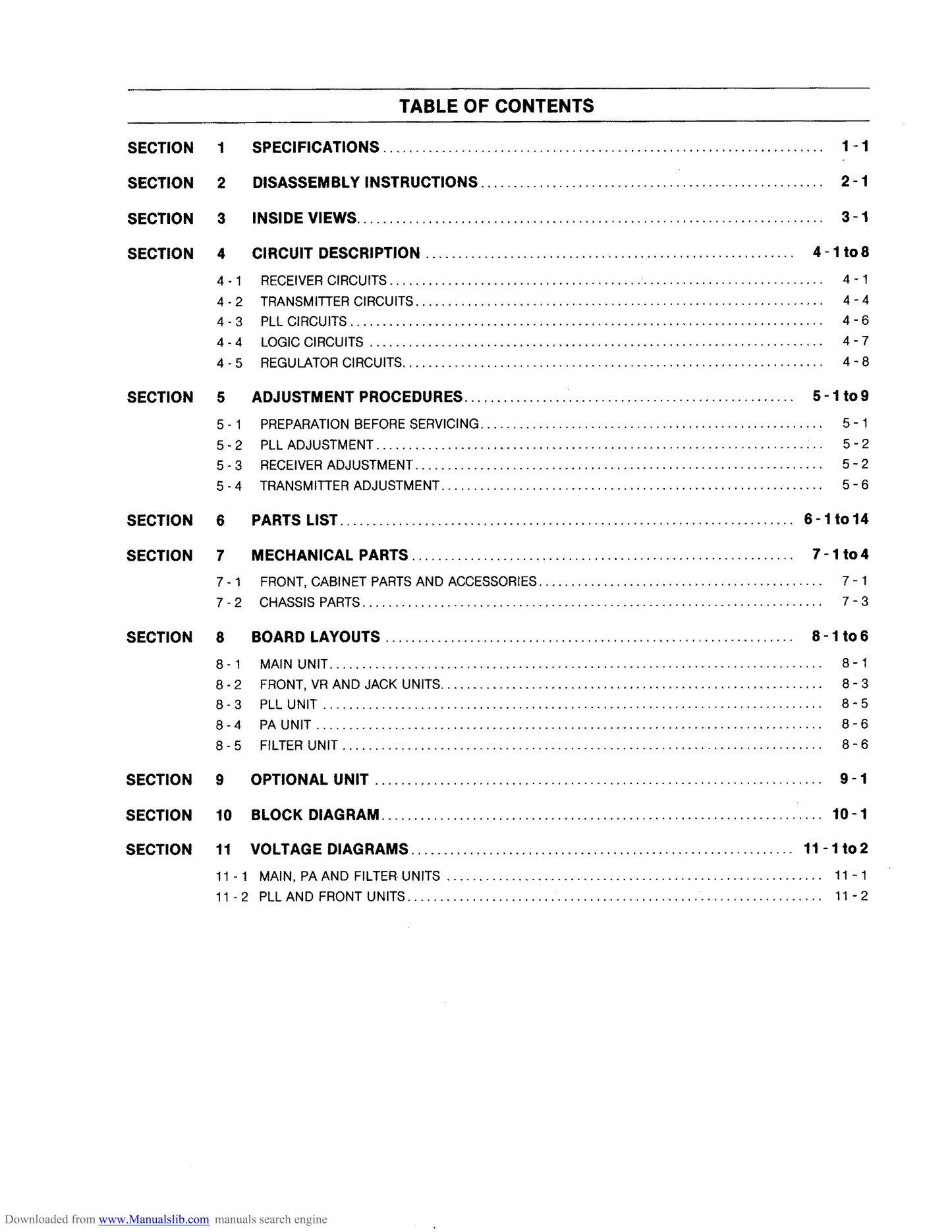 Icom IC-707 HF Transceiver Service Manual (Pages: 72)