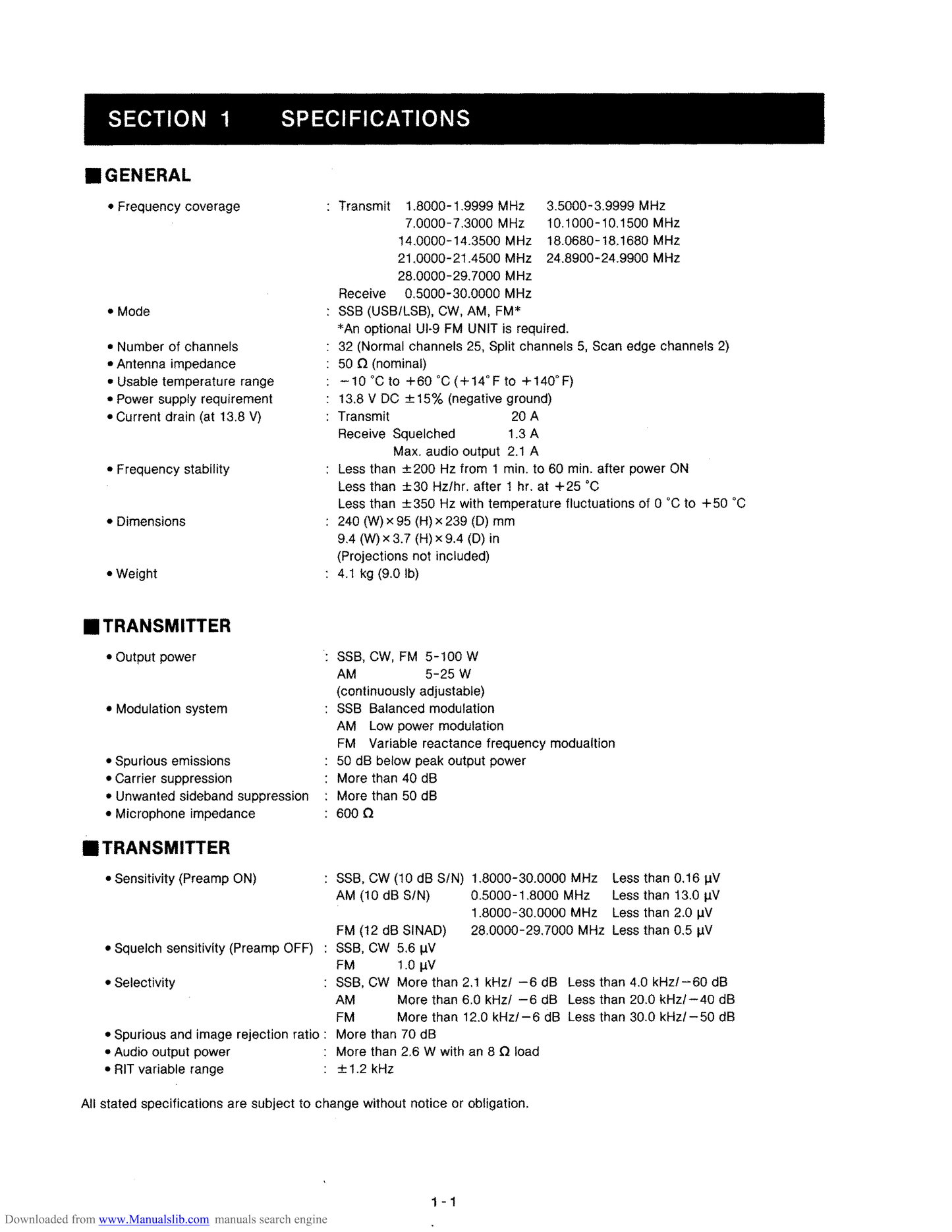 Icom IC-707 HF Transceiver Service Manual (Pages: 72)