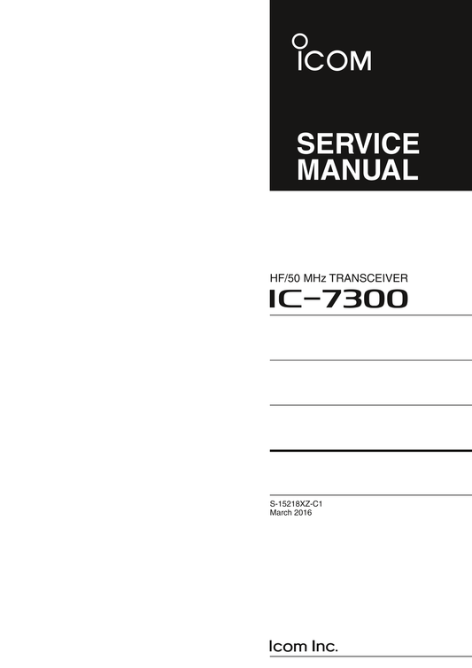 Icom IC-7300 HF Transceiver Service Manual (Pages: 75)