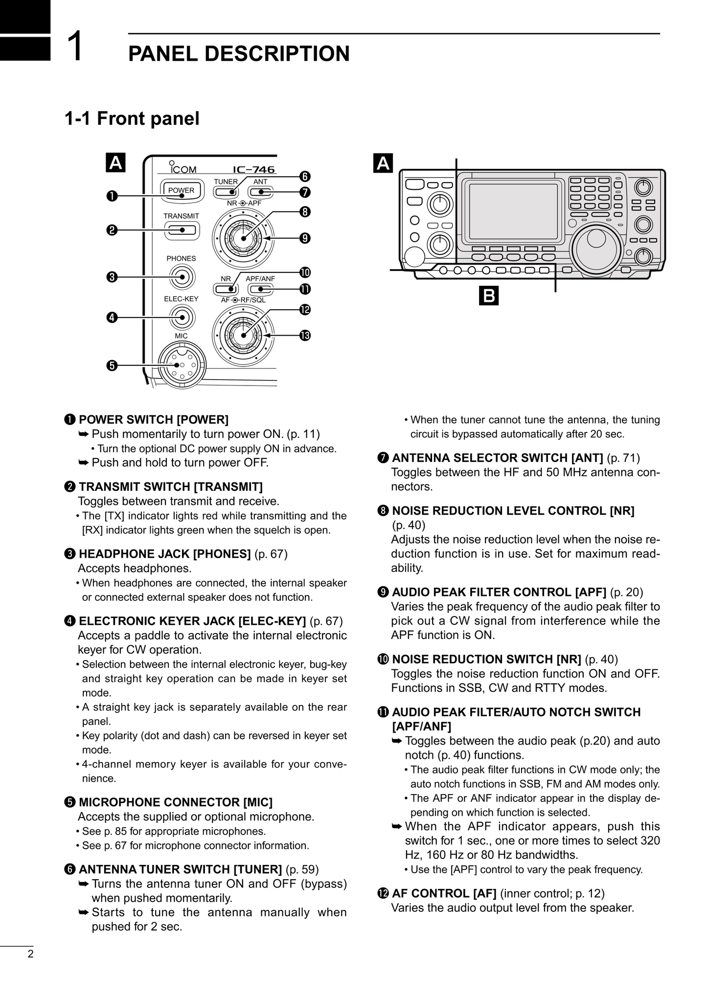 Icom IC-746 All Mode Transceiver Owner/ User Manual (Pages: 88)