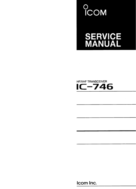 Icom IC-746 HF/VHF Transceiver Service Manual (Pages: 128)