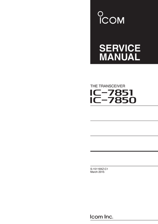 Icom IC-7850 & IC-7851 Transceiver Service Manual (Pages: 179)