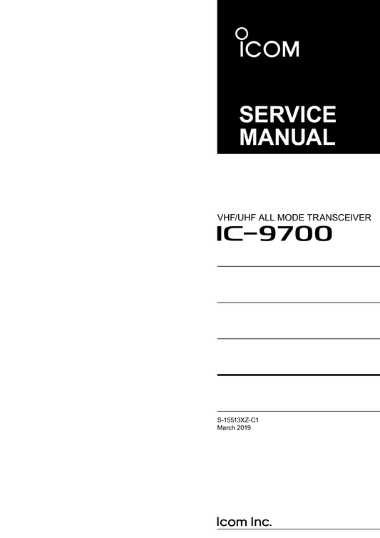 Icom IC-9700 All Mode Transceiver Service Manual (Pages: 93)