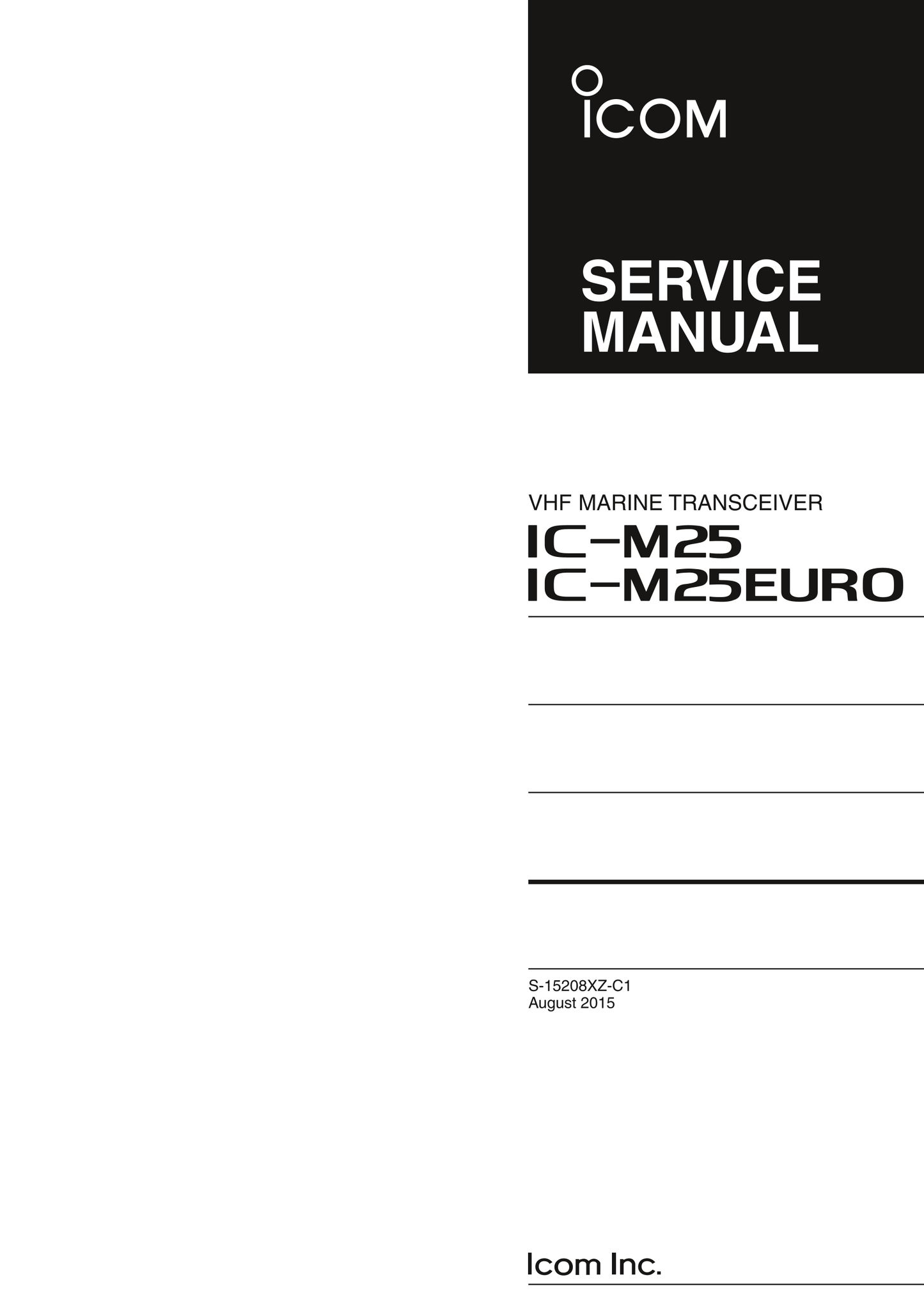 Icom IC-M25 VHF Transceiver Service Manual (Pages: 27)