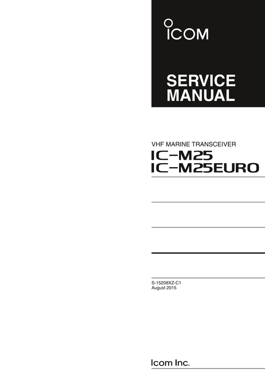 Icom IC-M25 VHF Transceiver Service Manual (Pages: 27)