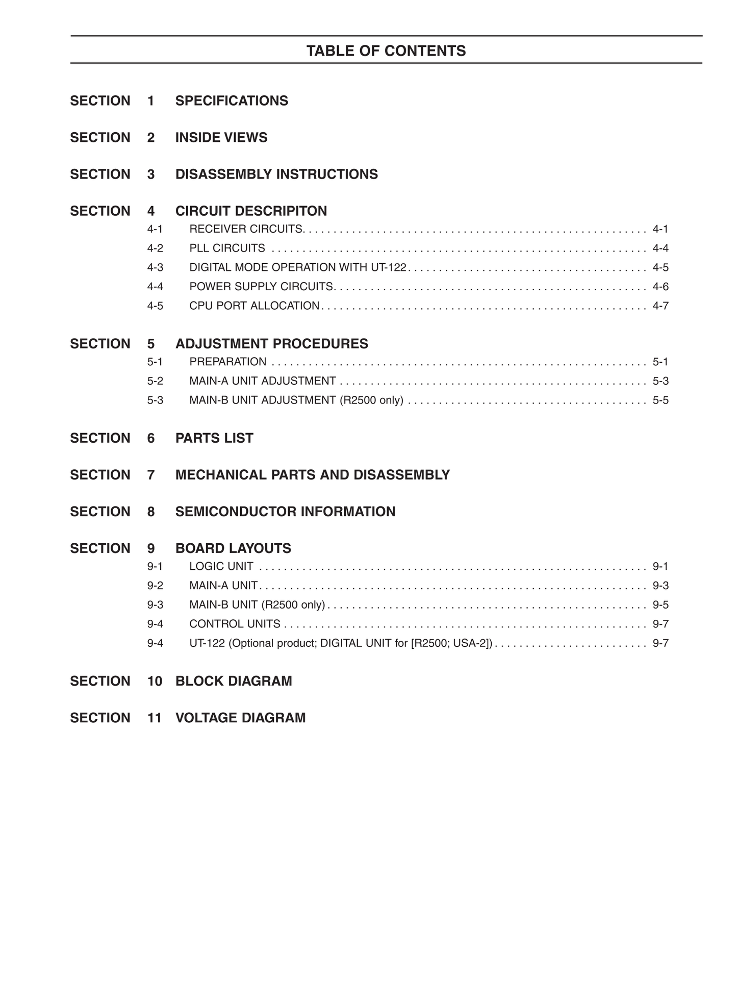 Icom IC-R1500 & IC-R2500 Communicatons Receiver Service Manual (Pages: 72)