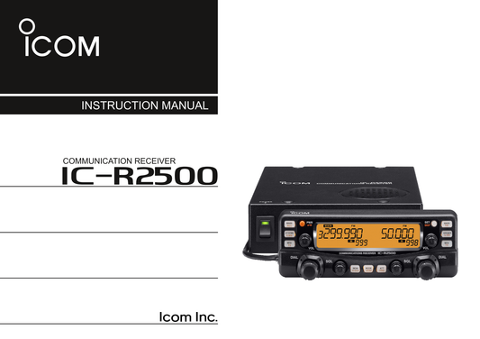 Icom IC-R2500 Communications Receiver Owner/ User Manual (Pages: 80)