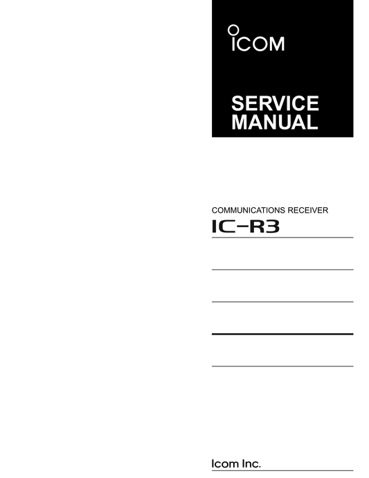 Icom IC-R3 Communicatons Receiver Service Manual (Pages: 61)