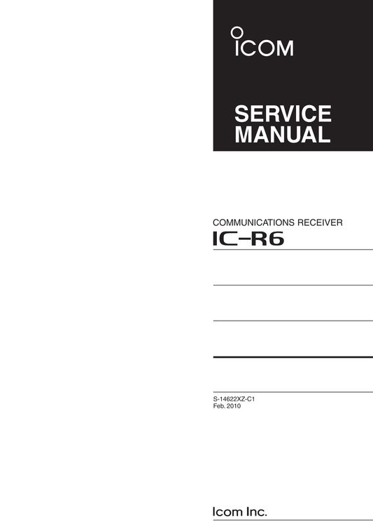 Icom IC-R6 Communicatons Receiver Service Manual (Pages: 36)