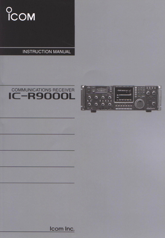 Icom IC-R9000L Communications Receiver Owner/ User Manual (Pages: 72)