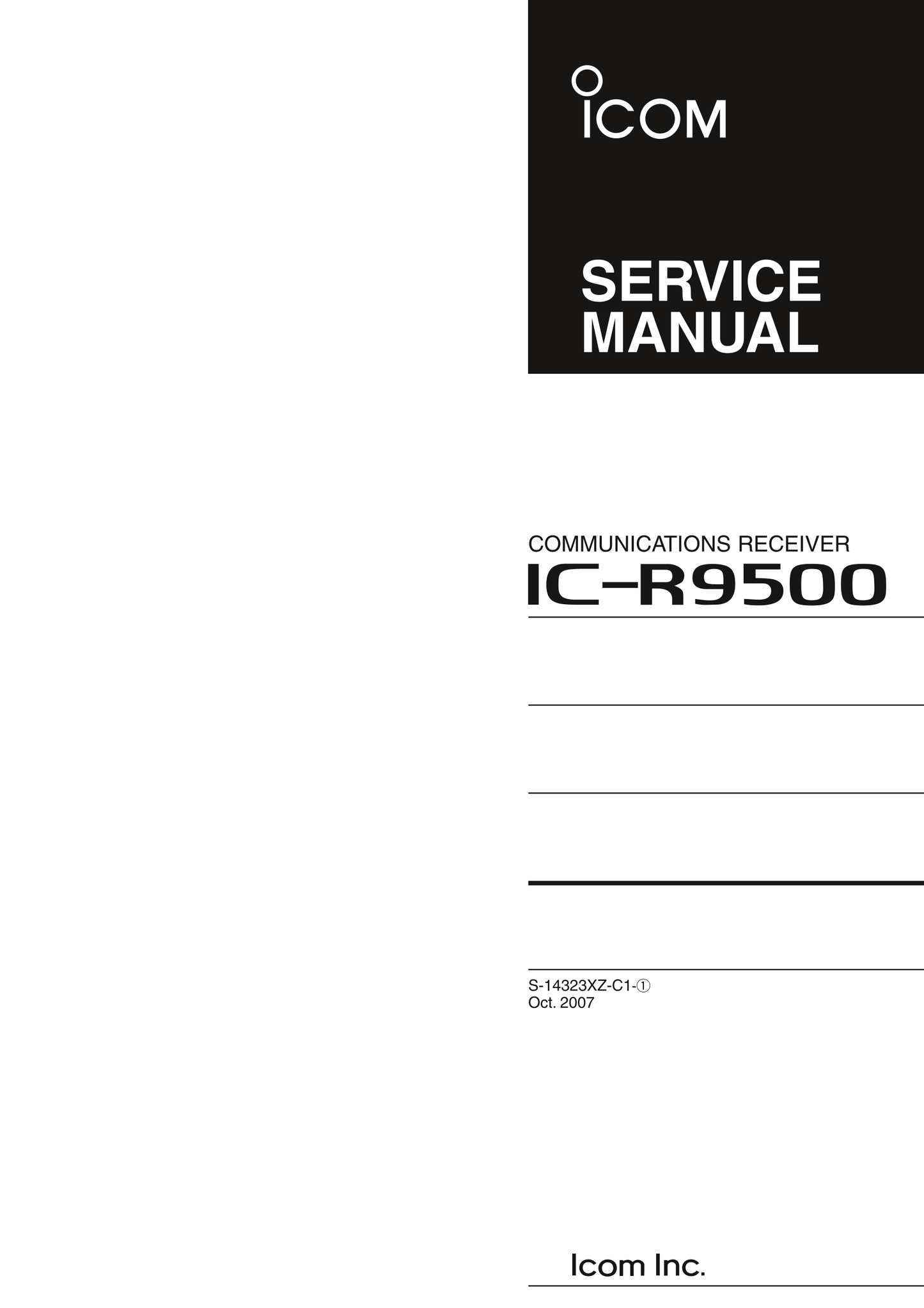 Icom IC-R9500 Communicatons Receiver Service Manual (Pages: 139)