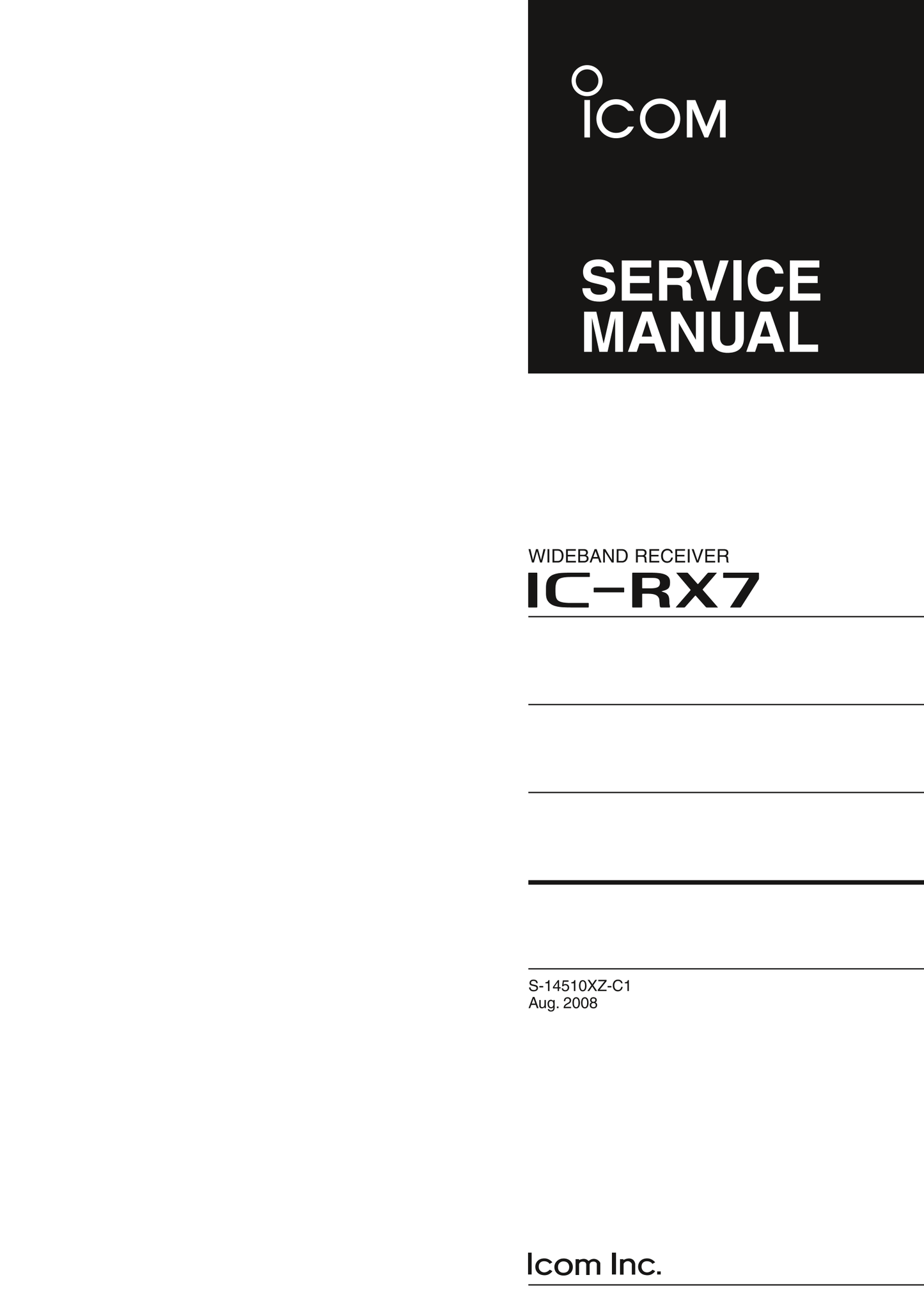 Icom IC-RX7 Wideband Receiver Service Manual (Pages: 35)