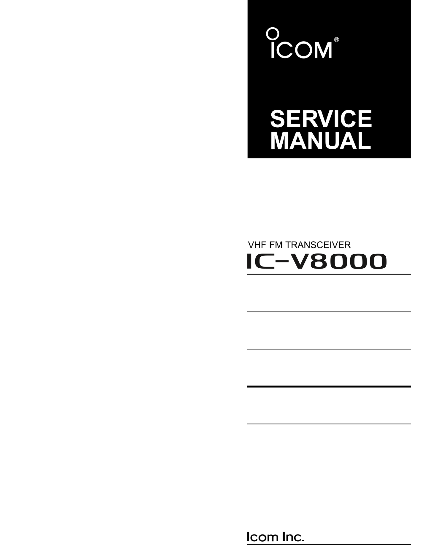 Icom IC-V8000 FM Transceiver Service Manual (Pages: 34)