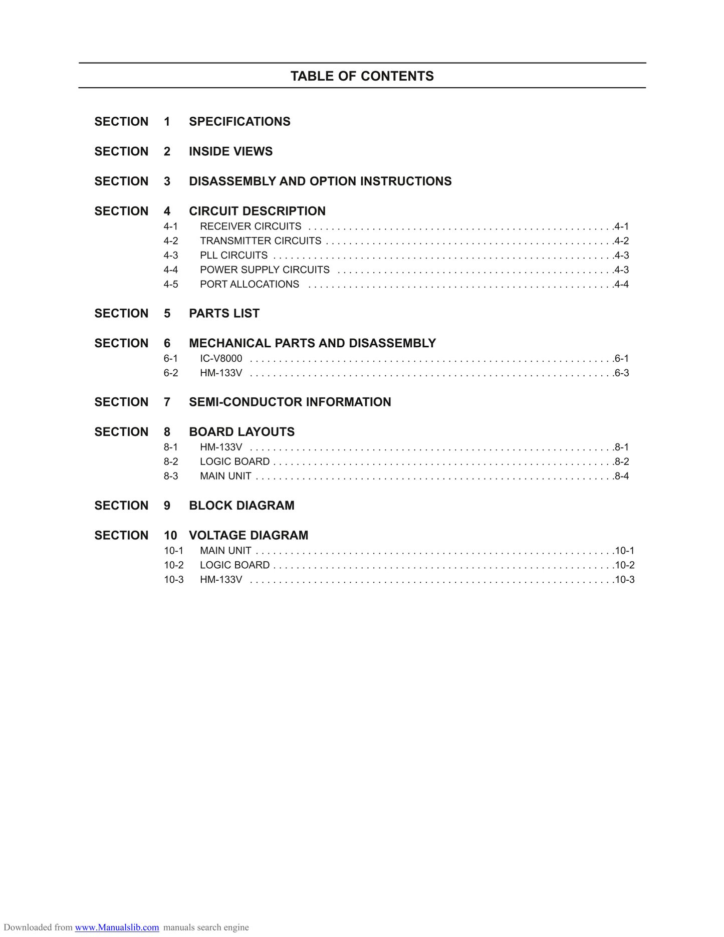 Icom IC-V8000 FM Transceiver Service Manual (Pages: 34)