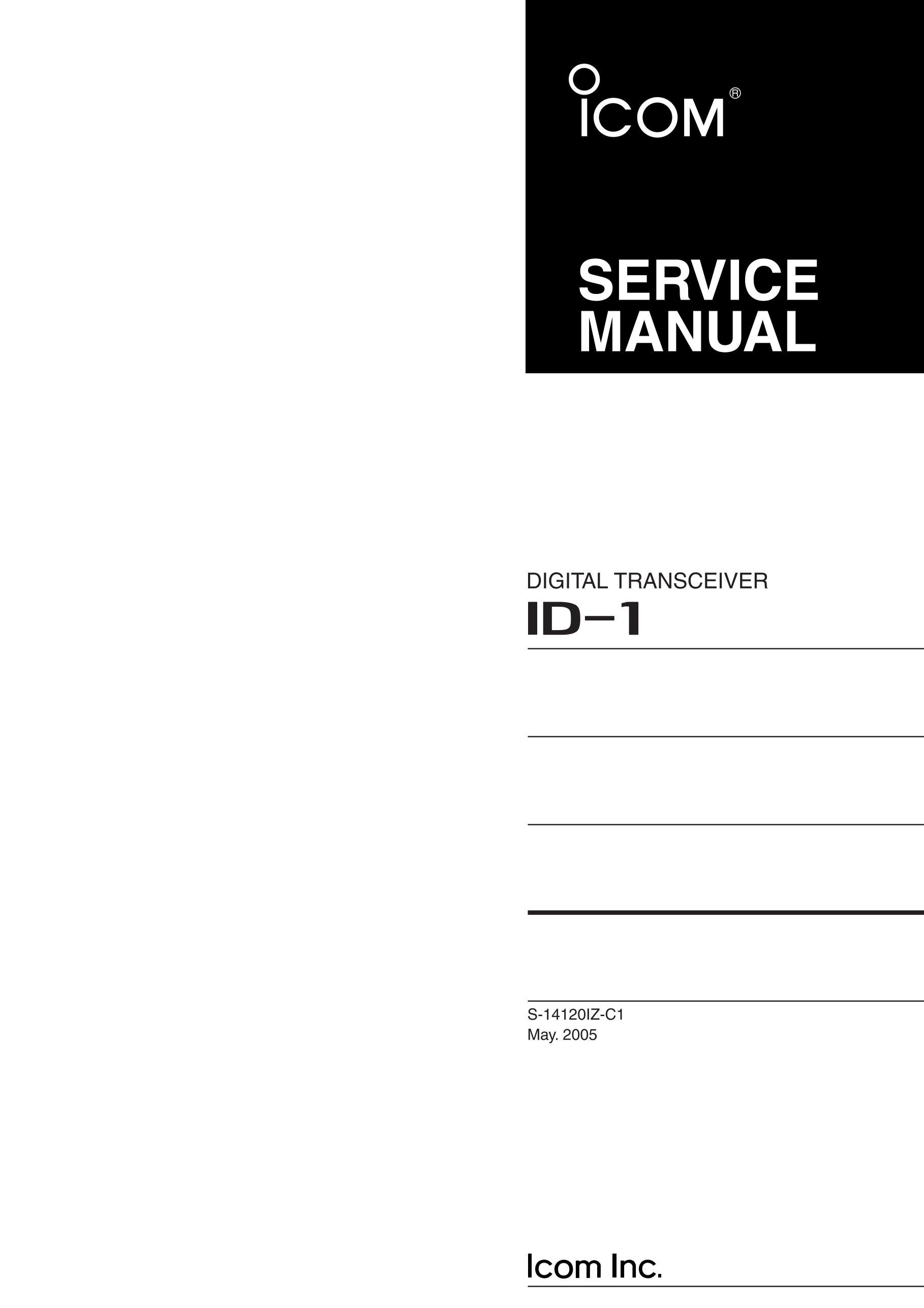 Icom ID-1 Digital Transceiver Service Manual (Pages: 54) – Manuali