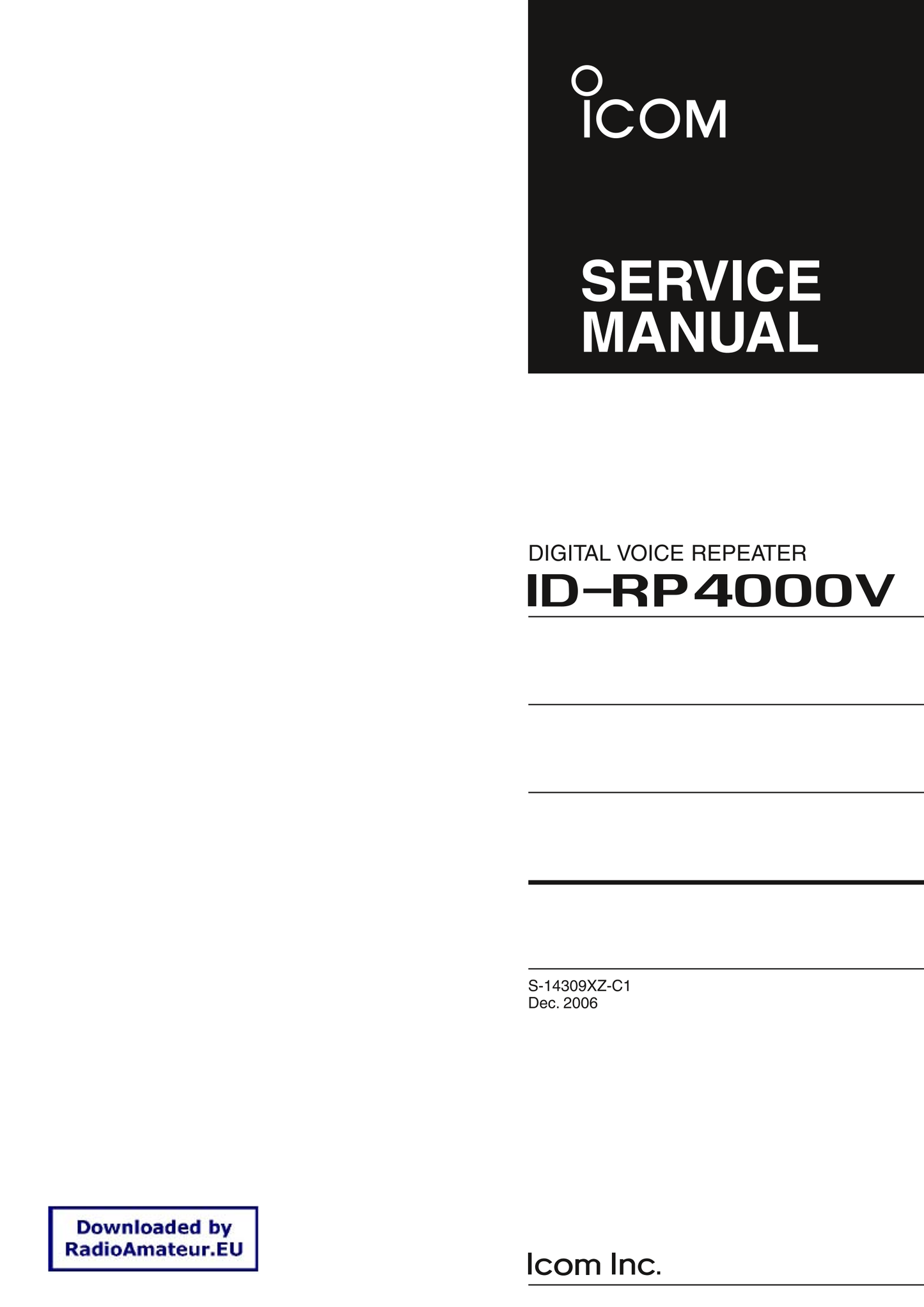 Icom ID-RP4000 V Digital Voice Repeater Service Manual (Pages: 31)