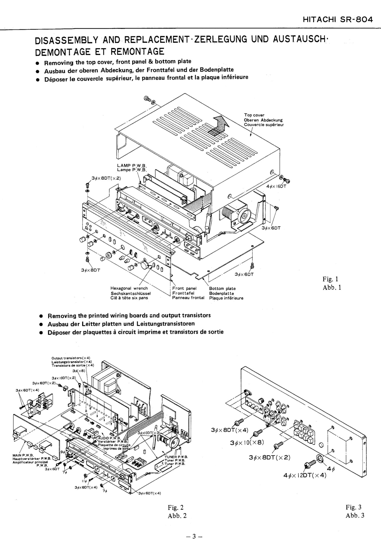 Hitachi SR-804 Stereo Receiver Service Manual (Pages: 25)
