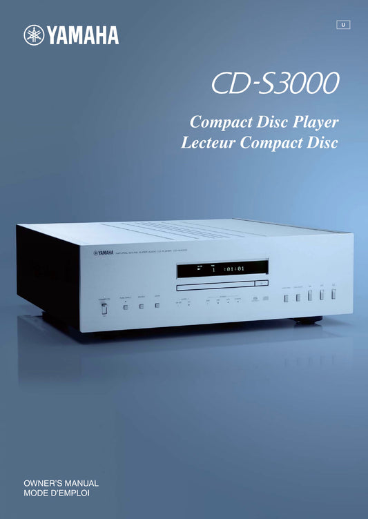 Yamaha CD-S3000 CD Player Owner's/ User Manual (Pages: 62)