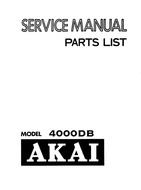 Akai 4000DB Reel-to-Reel Tape Deck Service Manual (Pages: 52)