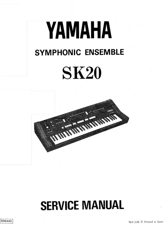 Yamaha SK20 Symphonic Ensemble Keyboard Service Manual (Pages: 61)