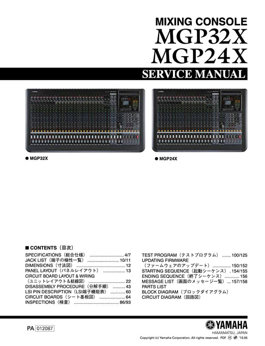 Yamaha MGP24X & MGP32X Mixing Console Service Manual (Pages: 301)