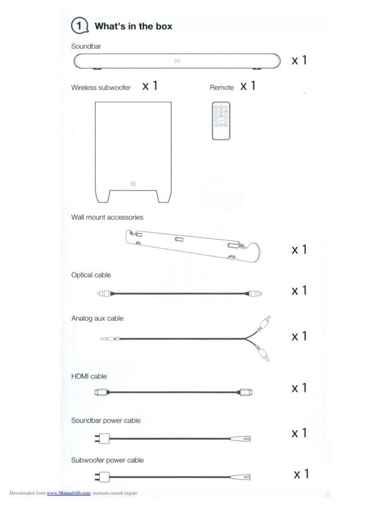 JBL JBL SB350 Sound Bar System Operating Manual