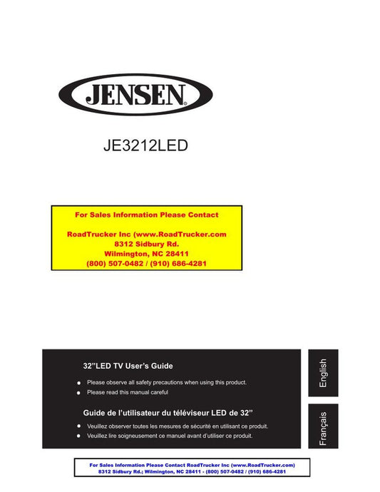 Jensen JE3212LED TV/DVD Combo Operating Manual