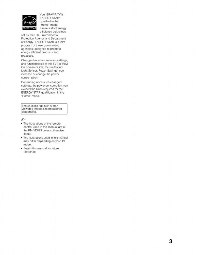 Sony KDL55HX750 TV Operating Manual