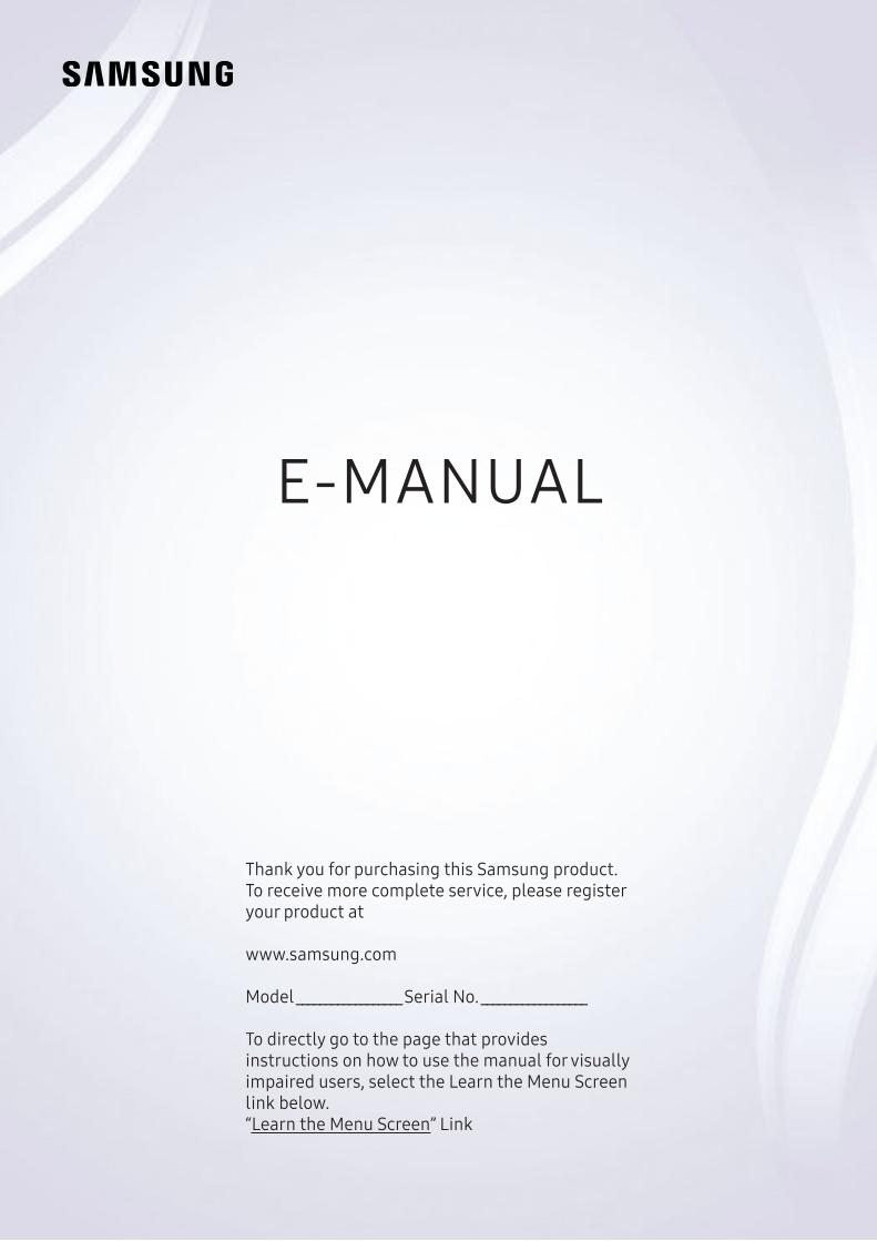 Samsung UN65NU6070FXZA TV Operating Manual