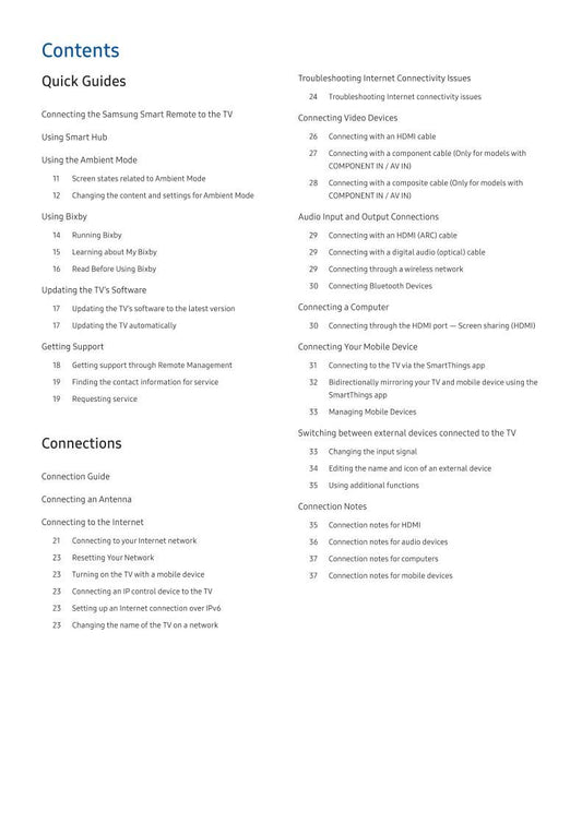 Samsung UN65NU6070FXZA TV Operating Manual