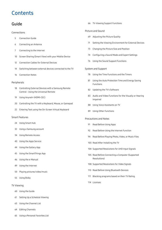 Samsung UN65TU700DFXZA TV Operating Manual