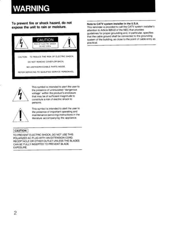 Sony KV19TR10 KV19TR20 KV19TS10 TV Operating Manual
