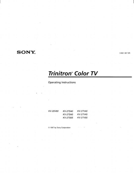 Sony 50ES14IB 50ES1K 50EX11 VCR Operating Manual