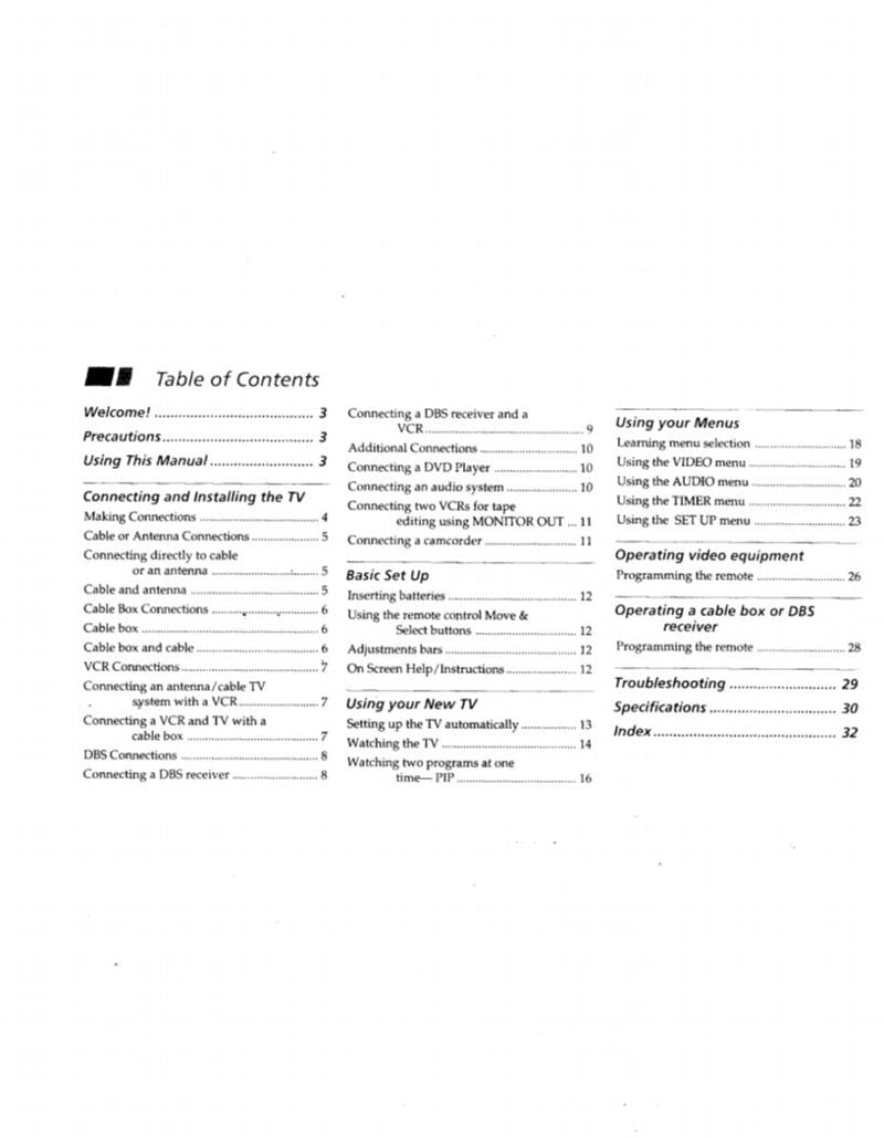 Sony 50ES14IB 50ES1K 50EX11 VCR Operating Manual