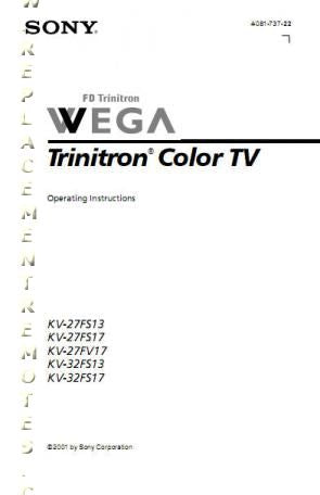 Sony KV27FS13 KV27FS17 KV27FV17 TV Operating Manual
