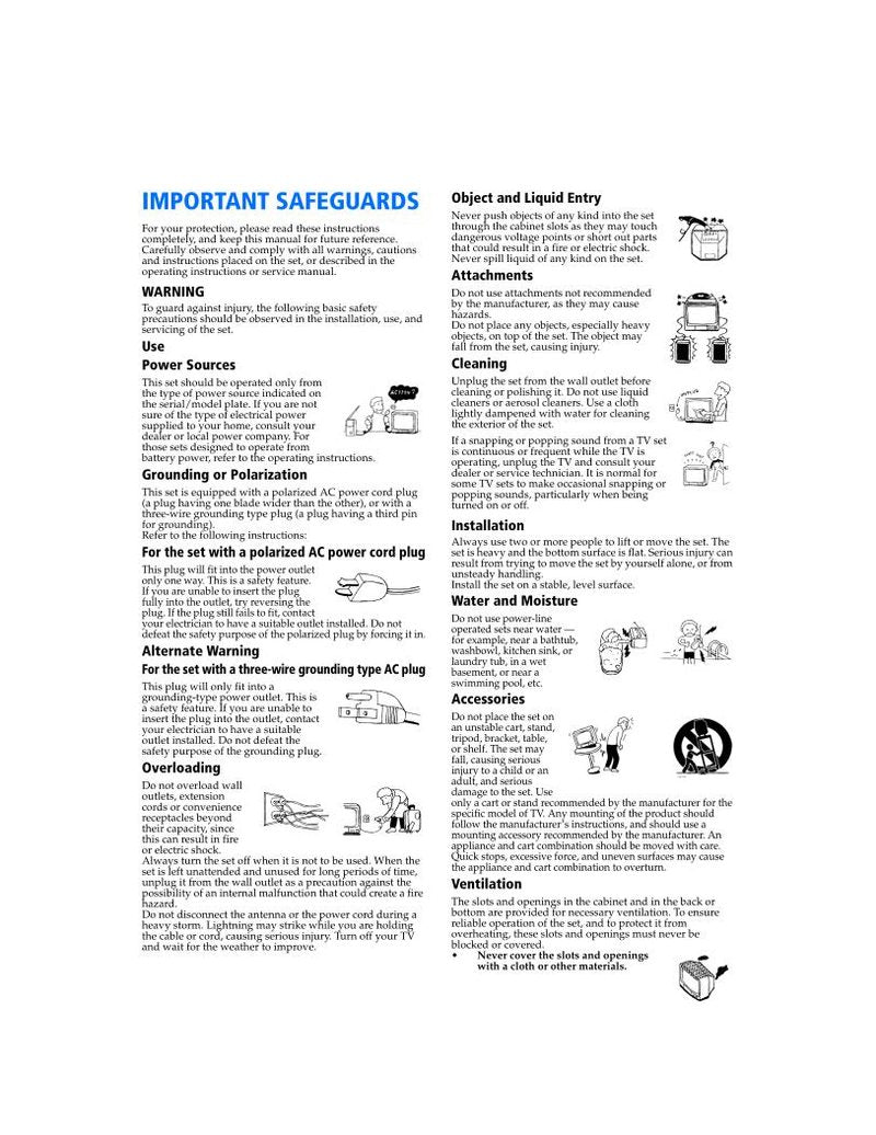 Sony KV27FV300OM TV Operating Manual