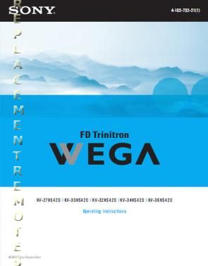 Sony KV34HS420 KV27HS420 KV30HS420 TV Operating Manual