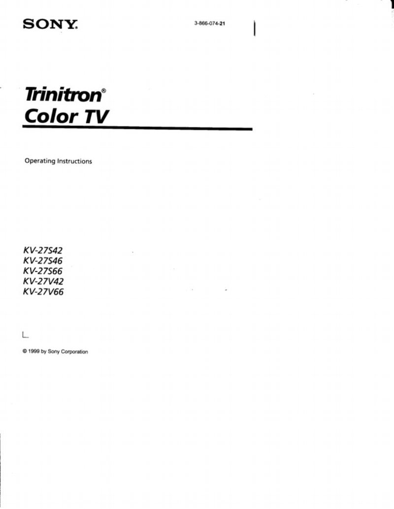 Sony KV27S42 KV27V42 KV27S46 VCR Operating Manual