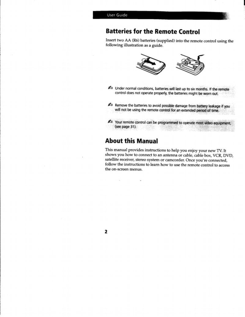 Sony KV27S42 KV27V42 KV27S46 VCR Operating Manual