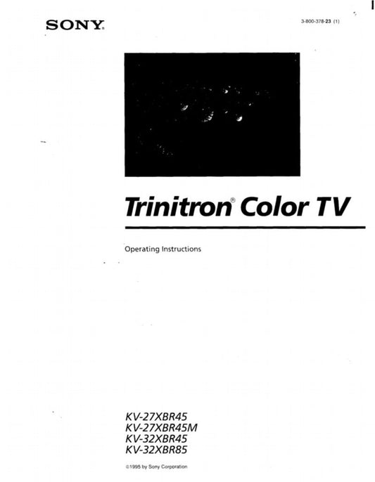 Sony KV27XBR45 KV27XBR45M KV32XBR45 TV Operating Manual