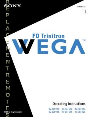 Sony 46UX21KA 46UX21R KV32FV16 TV Operating Manual