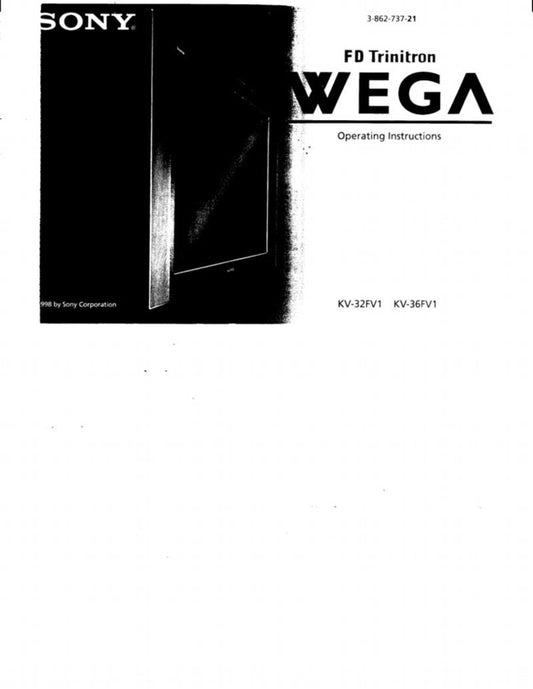 Sony KV32FV1 KV36FV1 TV Operating Manual