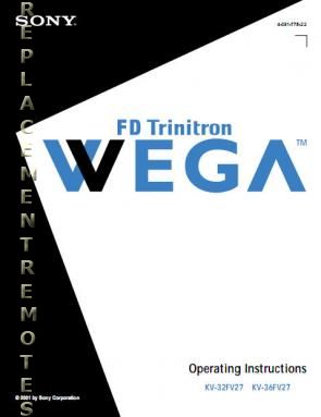 Sony KV32FV27 KV36FV27 TV Operating Manual